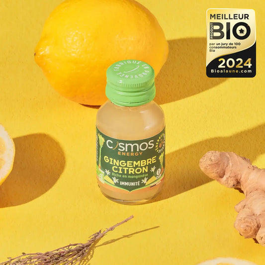 Shot Énergisant : Gingembre Citron Bio – COSMOS ÉLIXIR | Boost Naturel & Immunité