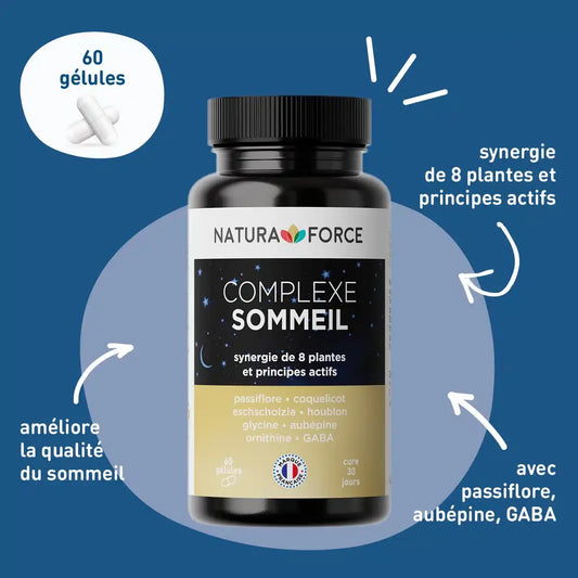 Complexe Sommeil – Natura Force | Mélatonine, Plantes & Magnésium pour un Sommeil Réparateur