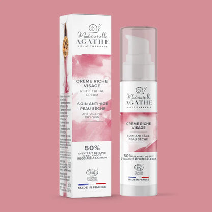 Crème Riche Certifiée Bio - Anti-Âge Peau Sèche | Mademoiselle Agathe