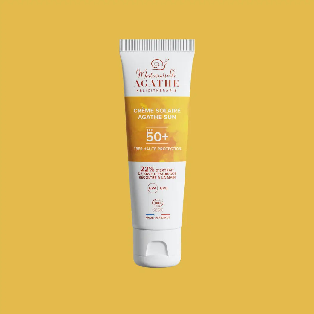 Crème Solaire Certifiée Bio - Non Teintée SPF50+ | Mademoiselle Agathe