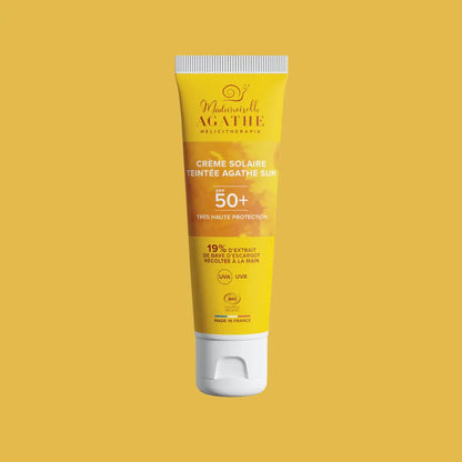 Crème Solaire Certifiée Bio - Teintée SPF50+ | Mademoiselle Agathe