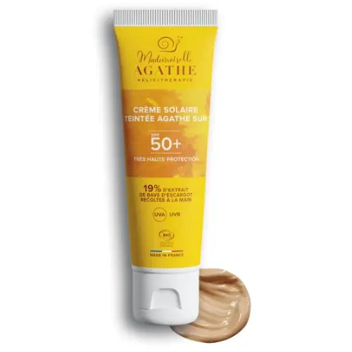 Crème Solaire Certifiée Bio - Teintée SPF50+ | Mademoiselle Agathe