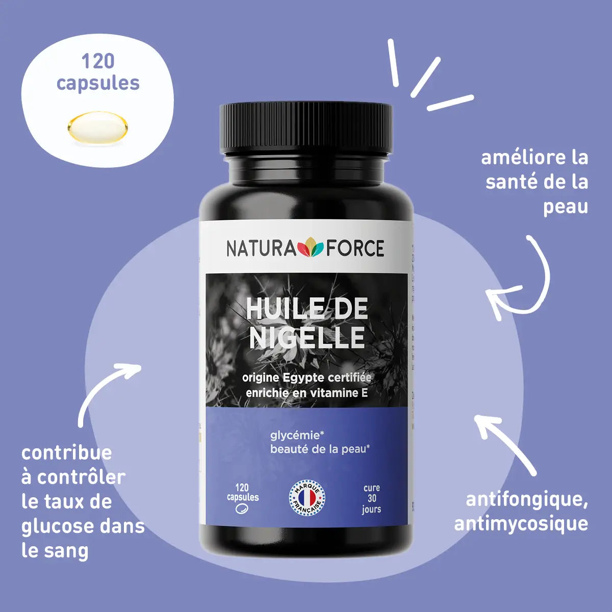 Huile de Nigelle BIO - Natura Force | Bienfaits Immunité, Peau & Digestion