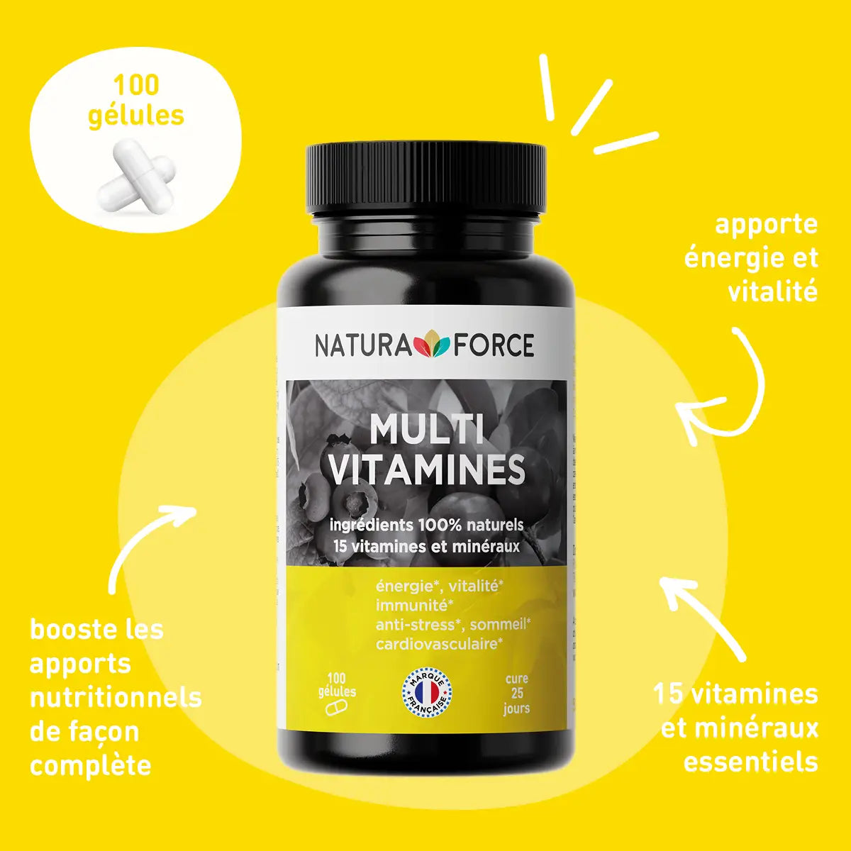 Hoch absorbierbare Multivitamine – Natura Force | Kompletter und natürlicher Komplex