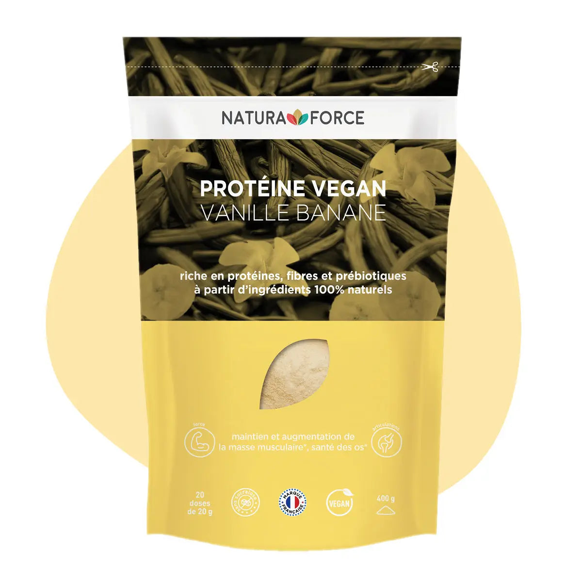 Veganes Protein Vanille-Banane – Natura Force | 100 % natürlich und biologisch