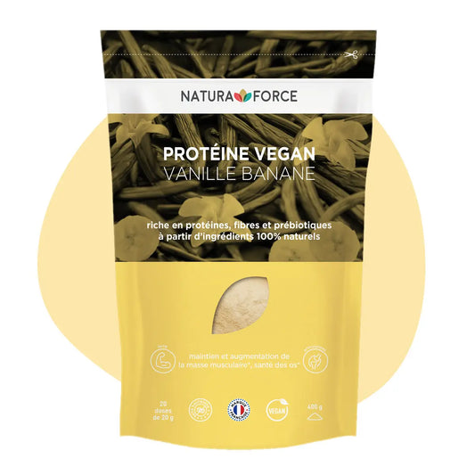 Protéine Vegan Vanille Banane – Natura Force | 100% Naturelle & Bio