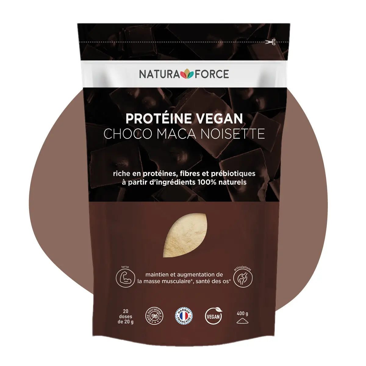 Protéine Vegan Chocolat Maca Noisette – Bio & Naturelle | Natura Force