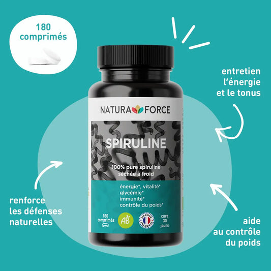 Spirulina biologica – Natura Force | Integratore alimentare ricco di proteine ​​e nutrienti