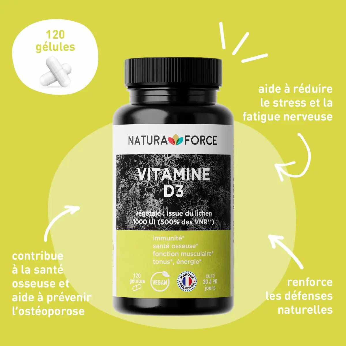 Pflanzenvitamin D3 – Natura Force | Immunität und Knochengesundheit