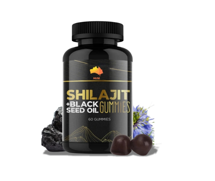 Shilajit-Gummibärchen – Energie und Vitalität | 100 g (60 Gummibärchen) | Muse Celtic Minerals